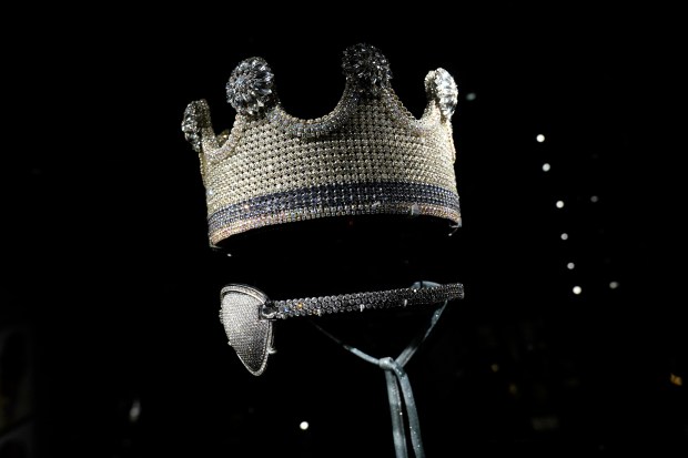 Slick Rick's Crown and Eye Patch is on display during a press preview May 8, 2024 in New York for "Ice Cold: An Exhibition of Hip-Hop Jewelry" at the American Museum of Natural History. (Photo by TIMOTHY A. CLARY / AFP) (Photo by TIMOTHY A. CLARY/AFP via Getty Images) ** OUTS - ELSENT, FPG, CM - OUTS * NM, PH, VA if sourced by CT, LA or MoD **