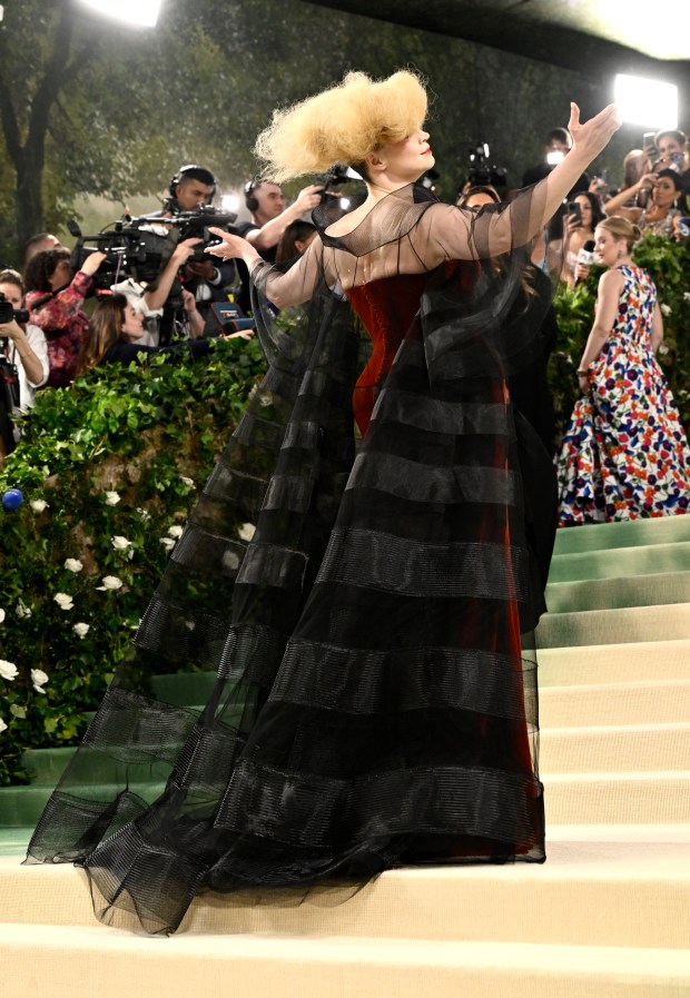Gwendoline Christie attends The Metropolitan Museum of Art's Costume Institute benefit gala celebrating the opening of the "Sleeping Beauties: Reawakening Fashion" exhibition on Monday, May 6, 2024, in New York. 