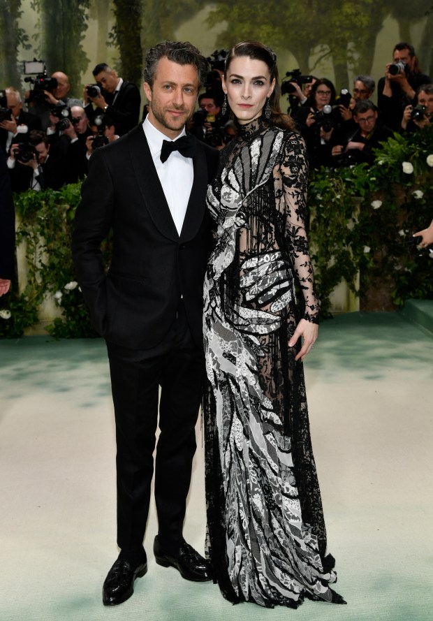 Francesco Carrozzini, left, and Bee Shaffer attend The Metropolitan Museum of Art's Costume Institute benefit gala celebrating the opening of the "Sleeping Beauties: Reawakening Fashion" exhibition on Monday, May 6, 2024, in New York.
