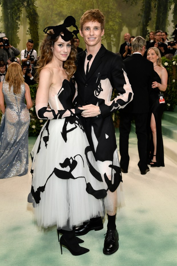 Hannah Bagshawe, left, and Eddie Redmayne attend The Metropolitan Museum of Art's Costume Institute benefit gala celebrating the opening of the "Sleeping Beauties: Reawakening Fashion" exhibition on Monday, May 6, 2024, in New York.