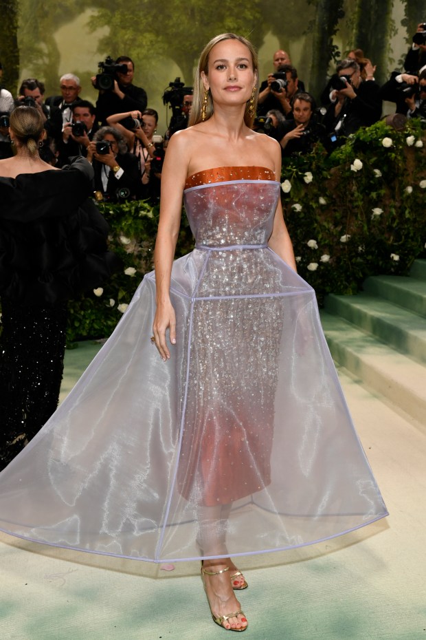 Brie Larson attends The Metropolitan Museum of Art's Costume Institute benefit gala celebrating the opening of the "Sleeping Beauties: Reawakening Fashion" exhibition on Monday, May 6, 2024, in New York.