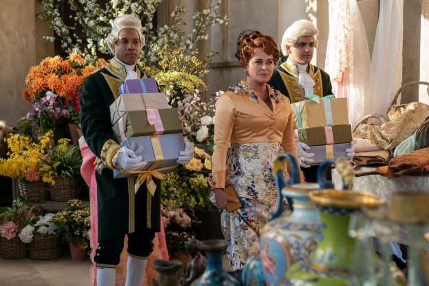 Bridgerton. Polly Walker as Lady Portia Featherington in episode 301 of Bridgerton. Cr. Liam Daniel/Netflix © 2024