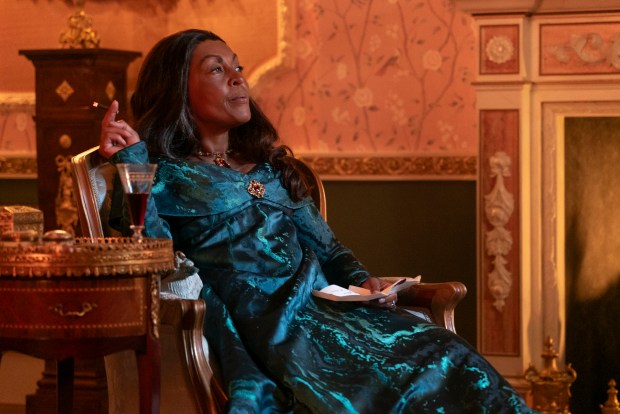 Bridgerton. Adjoa Andoh as Lady Agatha Danbury in episode 302 of Bridgerton. Cr. Liam Daniel/Netflix © 2024