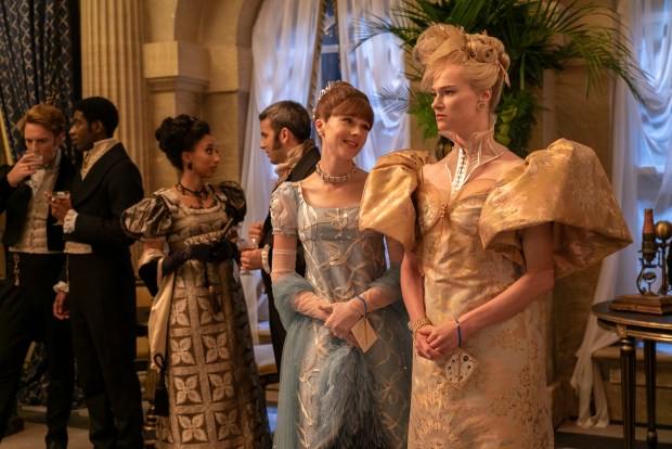 Bridgerton. (L to R) Claudia Jessie as Eloise Bridgerton, Jessica Madsen as Cressida Cowper in episode 303 of Bridgerton. Cr. Liam Daniel/Netflix © 2024