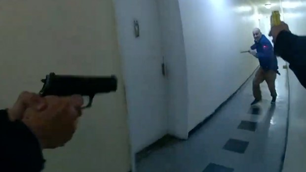 Body camera video released by police shows moment officers encountered Dgamshed Nematov. (NYPD)