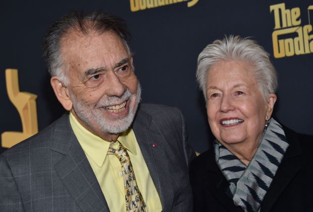 US director Francis Ford Coppola (L) and his wife Eleanor Coppola arrive for "The Godfather" 50th Anniversary premiere screening event at Paramount Theatre in Hollywood, California, February 22, 2022. (Photo by CHRIS DELMAS/AFP via Getty Images)