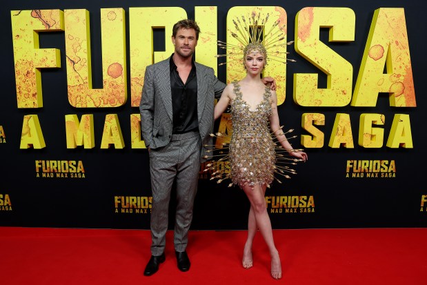 SYDNEY, AUSTRALIA - MAY 02: Chris Hemsworth and Anya Taylor-Joy attend the Australian premiere of "Furiosa: A Mad Max Saga" at the State Theatre on May 02, 2024 in Sydney, Australia. (Photo by Brendon Thorne/Getty Images)