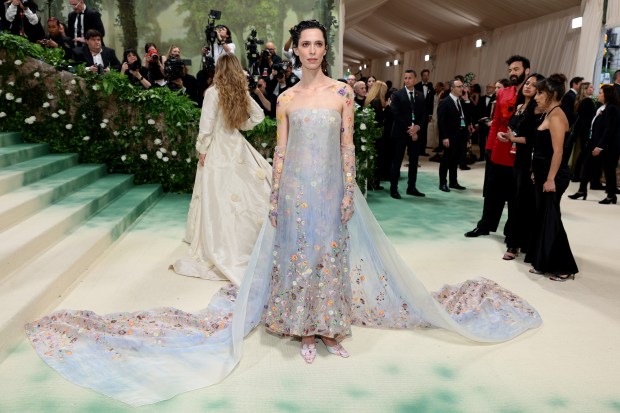 Rebecca Hall attends The 2024 Met Gala Celebrating "Sleeping Beauties: Reawakening Fashion" at The Metropolitan Museum of Art on May 06, 2024 in New York City.