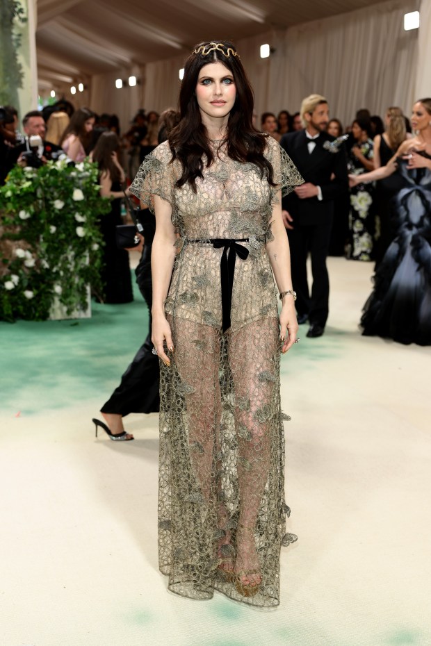 Alexandra Daddarioq attends The 2024 Met Gala Celebrating "Sleeping Beauties: Reawakening Fashion" at The Metropolitan Museum of Art on May 06, 2024 in New York City.