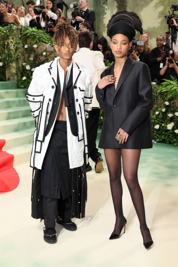 Jaden Smith and Willow Smith attend The 2024 Met Gala Celebrating "Sleeping Beauties: Reawakening Fashion" at The Metropolitan Museum of Art on May 06, 2024 in New York City.