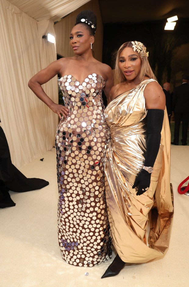 NEW YORK, NEW YORK - MAY 06: (L-R) Venus Williams and Serena Williams attend The 2024 Met Gala Celebrating "Sleeping Beauties: Reawakening Fashion" at The Metropolitan Museum of Art on May 06, 2024 in New York City. (Photo by Kevin Mazur/MG24/Getty Images for The Met Museum/Vogue)