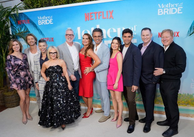 PACIFIC PALISADES, CALIFORNIA - MAY 08: (L-R) Christina Rogers, Director of Original Film, Netflix,, Chad Michael Murray, Wilson Cruz, Rachael Harris, Michael McDonald, Brooke Shields, Benjamin Bratt, Miranda Cosgrove, Sean Teale, Mark Waters and Brad Krevoy attend the special screening of Mother of The Bride at The Bay Theater on May 08, 2024 in Pacific Palisades, California. (Photo by Presley Ann/Getty Images for Netflix)