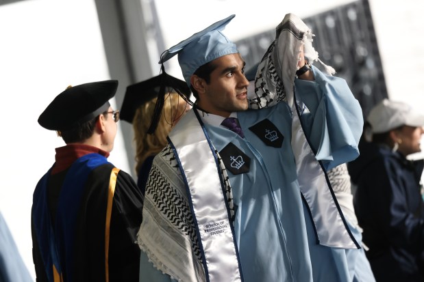 Columbia University is holding several smaller commencement ceremonies for its students after cancelling their main ceremony on the South Lawn of the Morningside Heights campus after several weeks of protest with students setting up an encampment in solidarity with Palestinians in Gaza. (Michael M. Santiago/Getty Images)