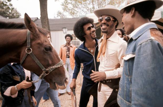 UNITED STATES - SEPTEMBER 22: Photo of Stevie WONDER; Stevie Wonder promoting Songs In The Key Of Life, horse (Photo by Richard E. Aaron/Redferns)