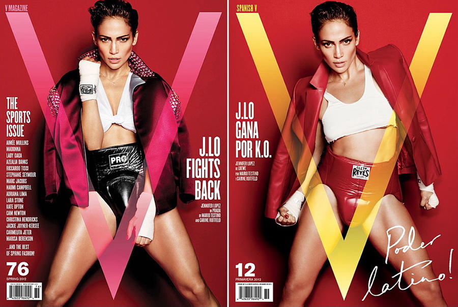 Don't mess with Jennifer Lopez! The stunner left the plunging necklines behind to morph into a hard-core boxer on the cover of the March issue of V magazine. Look at those abs! Don't mess with Jennifer Lopez! The stunner left the plunging necklines behind to morph into a hard-core boxer on the cover of the March issue of V magazine. Look at those abs!