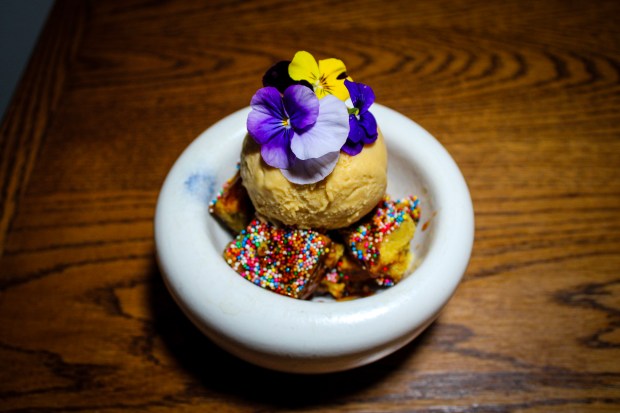 Lucuma ice cream at Jora, a Peruvian restaurant located in Long Island City, Queens. (Kaitlyn Rosati for New York Daily News)