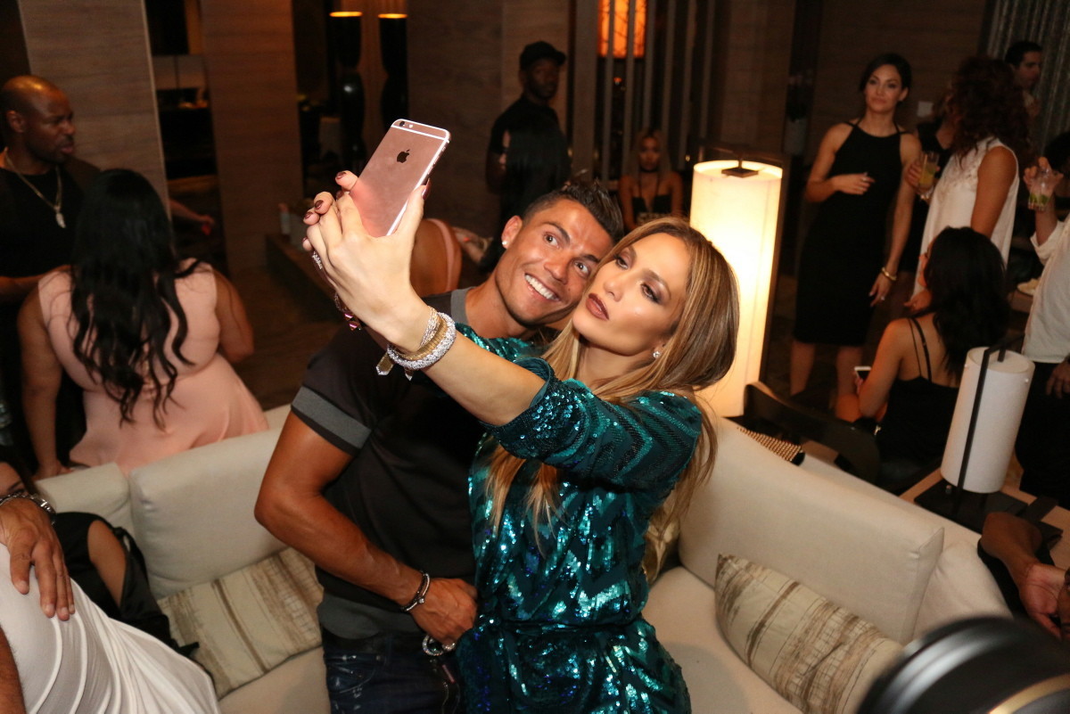 Power selfie! Jennifer Lopez posed for a snap with soccer superstar Christiano Ronaldo while celebrating her 47th birthday in Las Vegas on July 24, 2016. Power selfie! Jennifer Lopez posed for a snap with soccer superstar Christiano Ronaldo while celebrating her 47th birthday in Las Vegas on July 24, 2016.