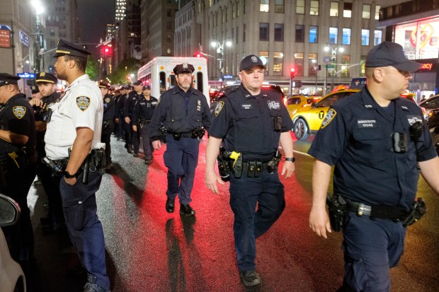 Police respond after pro-Palestinian protesters take over the lobby of the CUNY Graduate Center Library on 5th Avenue and 34th Street in Manhattan, New York City on Tuesday, May 14, 2024. (Gardiner Anderson for New York Daily News)