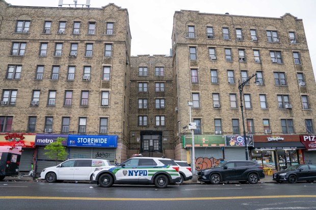 Daniel Lachapel was pronounced dead on scene after he was shot in the head at 690 Allerton Avenue in the Bronx on Saturday May 11, 2024. 2253. Photos taken on Sunday May 12, 2024. 0749. (Theodore Parisienne for New York Daily News)
